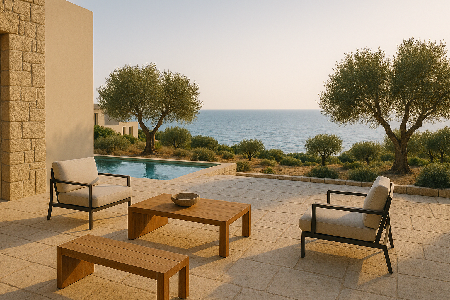 Luxury terrace overlooking the sea